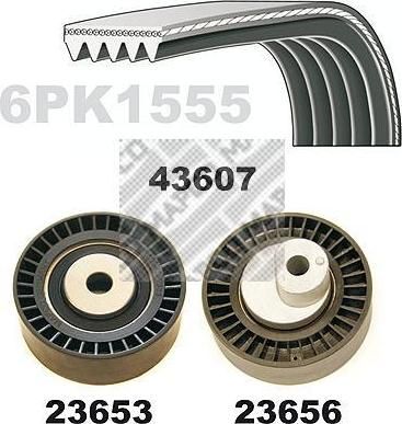 MAPCO 23607 поликлиновой ременный комплект на 3 (E36)