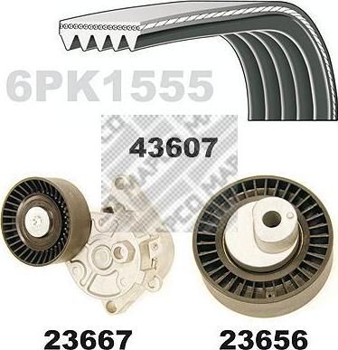 MAPCO 23610 поликлиновой ременный комплект на 5 Touring (E34)