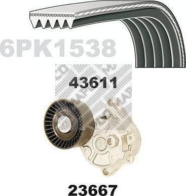 MAPCO 23611 поликлиновой ременный комплект на 5 Touring (E39)