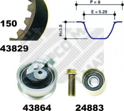 MAPCO 23901 комплект ремня грм на VW PASSAT Variant (3B6)