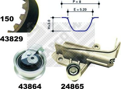 MAPCO 23902 комплект ремня грм на VW PASSAT Variant (3B6)