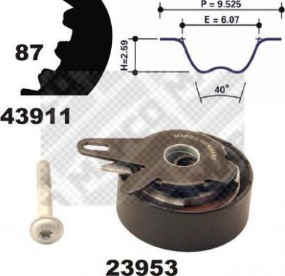 MAPCO 23911 комплект ремня грм на VW PASSAT Variant (3B6)