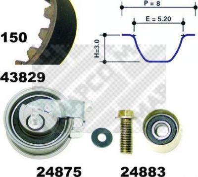 MAPCO 23912 комплект ремня грм на VW GOLF IV (1J1)