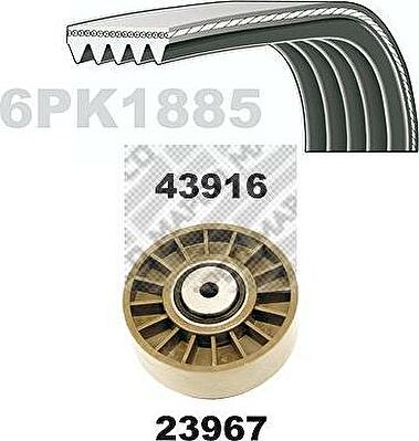 MAPCO 23916 поликлиновой ременный комплект на MERCEDES-BENZ 190 (W201)