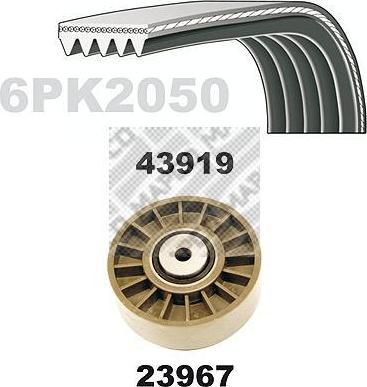 MAPCO 23919 поликлиновой ременный комплект на MERCEDES-BENZ C-CLASS универсал (S202)