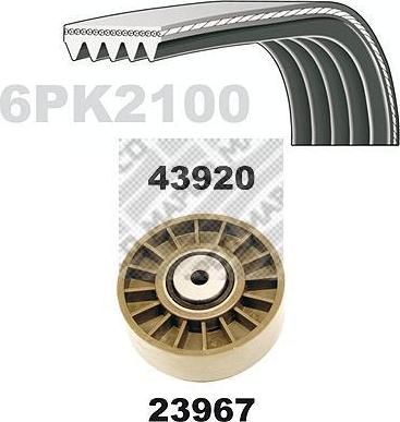 MAPCO 23922 поликлиновой ременный комплект на MERCEDES-BENZ SPRINTER 2-t фургон (901, 902)