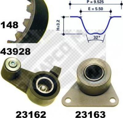 MAPCO 23928 комплект ремня грм на VOLVO V70 I (LV)