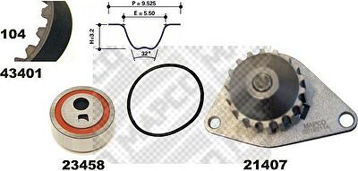 MAPCO 41401/1 водяной насос + комплект зубчатого ремня на PEUGEOT 106 II (1)