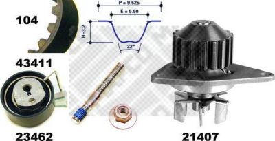 MAPCO 41411 водяной насос + комплект зубчатого ремня на PEUGEOT PARTNER фургон (5)