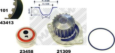 MAPCO 41413 водяной насос + комплект зубчатого ремня на PEUGEOT 205 II (20A/C)