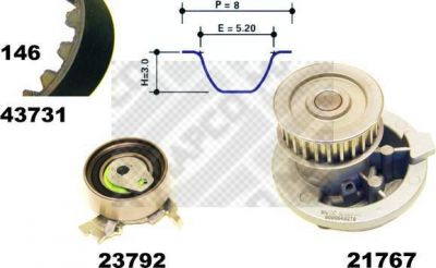 MAPCO 41731/1 водяной насос + комплект зубчатого ремня на OPEL ASTRA F универсал (51_, 52_)