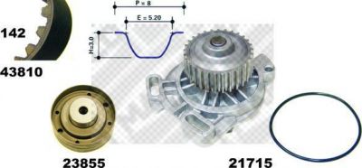MAPCO 41810 водяной насос + комплект зубчатого ремня на AUDI 90 (81, 85, B2)