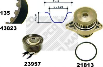 MAPCO 41823 водяной насос + комплект зубчатого ремня на VW POLO CLASSIC (6KV2)