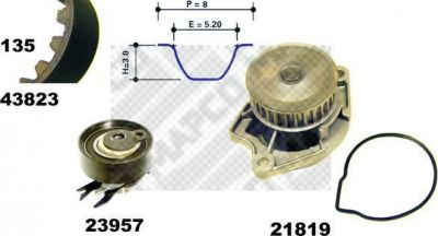 MAPCO 41823/1 водяной насос + комплект зубчатого ремня на VW POLO CLASSIC (6KV2)