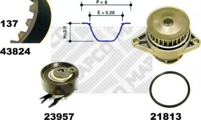 MAPCO 41824 водяной насос + комплект зубчатого ремня на VW POLO CLASSIC (6KV2)