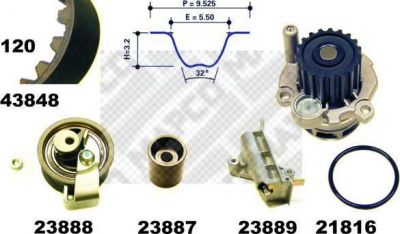 MAPCO 41848 водяной насос + комплект зубчатого ремня на SKODA SUPERB (3U4)