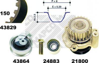 MAPCO 41901 водяной насос + комплект зубчатого ремня на VW PASSAT Variant (3B6)