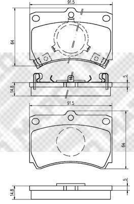 MAPCO 6335 комплект тормозных колодок, дисковый тормоз на MAZDA 323 III (BF)