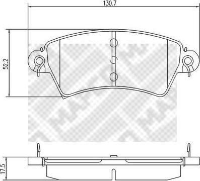 MAPCO 6717 комплект тормозных колодок, дисковый тормоз на PEUGEOT 306 (7B, N3, N5)