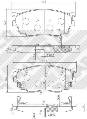 MAPCO 6743 комплект тормозных колодок, дисковый тормоз на MAZDA 626 V Hatchback (GF)