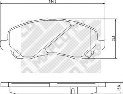 MAPCO 6751 Колодки торм пер с датчиком MITSUBISHI LANCER 02 03- (MR527675)