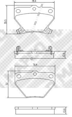 MAPCO 6766 комплект тормозных колодок, дисковый тормоз на TOYOTA YARIS VERSO (_NLP2_, _NCP2_)