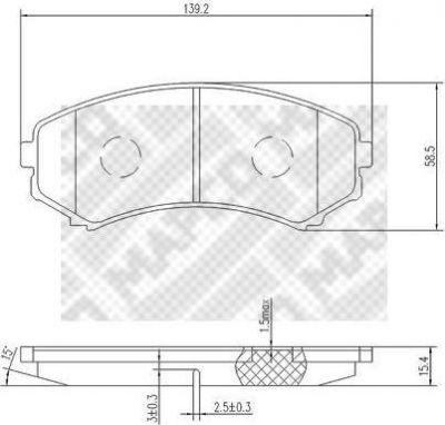 MAPCO 6785 комплект тормозных колодок, дисковый тормоз на MITSUBISHI PAJERO IV (V8_W, V9_W)