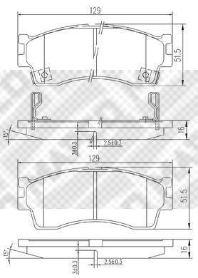 MAPCO 6807 комплект тормозных колодок, дисковый тормоз на KIA SHUMA II (FB)