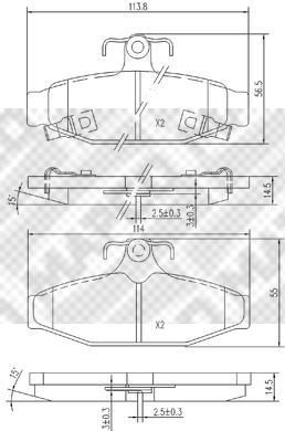 MAPCO 6819 комплект тормозных колодок, дисковый тормоз на SSANGYONG KORANDO (KJ)