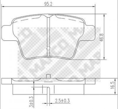 MAPCO 6838 комплект тормозных колодок, дисковый тормоз на PEUGEOT 207 (WA_, WC_)