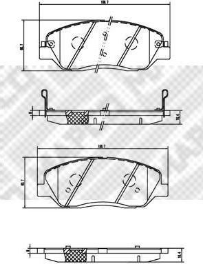 MAPCO 6892 комплект тормозных колодок, дисковый тормоз на HYUNDAI SANTA FE II (CM)