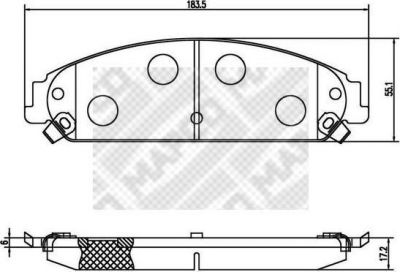 MAPCO 6894 комплект тормозных колодок, дисковый тормоз на CHRYSLER 300 C (LX)