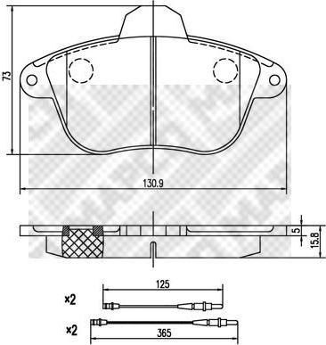 MAPCO 6902 комплект тормозных колодок, дисковый тормоз на PEUGEOT 605 (6B)