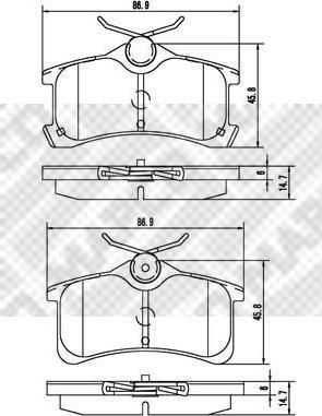 MAPCO 6909 комплект тормозных колодок, дисковый тормоз на TOYOTA COROLLA (_E11_)