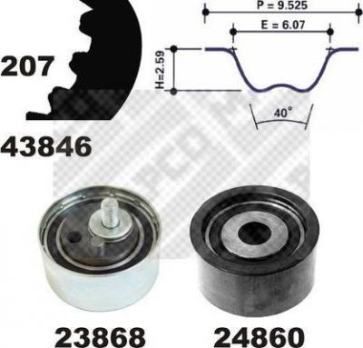 MAPCO 73816 комплект ремня грм на VW PASSAT Variant (3B6)