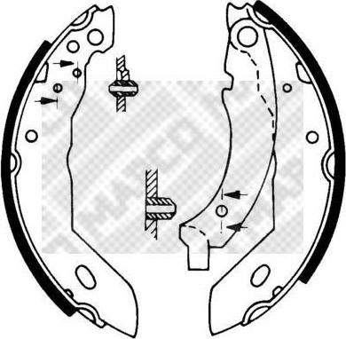 MAPCO 8117 комплект тормозных колодок на PEUGEOT 306 (7B, N3, N5)