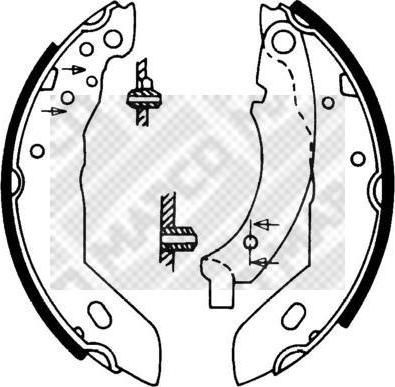 MAPCO 8122 комплект тормозных колодок на RENAULT CLIO I (B/C57_, 5/357_)