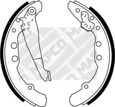 MAPCO 8822 Колодки тормозные барабанные 80, 100, INCA, Caddy, Golf II-III, Passat 78-99 357698525C (357698525CV)