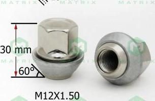 Матрикс-Авто 341145 колёсная гайка M12×1,5, вращающийся конус 60°, ключ 19 мм Матрикс-Авто 341145 колёсная гайка M12×1,5, вращающийся конус 60°, ключ 19 мм
