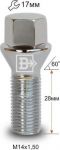 Матрикс C17D28 Болт M14x1.5x28 хром конус с выступом ключ 17мм