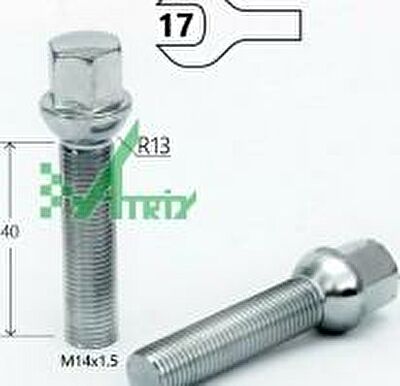 Матрикс S17D40 Z B084157 Болт M14X1.50X40 Цинк Сфера с выступом ключ 17 мм 084157