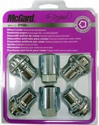 McGard 31158 SU Секретки колесные гайка M14x1,5 хром, длинна 40,8 mm, плоская, под ключ 22 mm, (2 ключа)