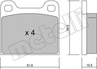 METELLI 22-0003-4 комплект тормозных колодок, дисковый тормоз на MERCEDES-BENZ S-CLASS (W126)