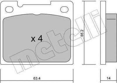 METELLI 22-0004-0 комплект тормозных колодок, дисковый тормоз на VOLVO 240 Kombi (P245)