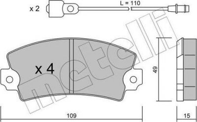 METELLI 22-0005-4 комплект тормозных колодок, дисковый тормоз на TALBOT 1307-1510