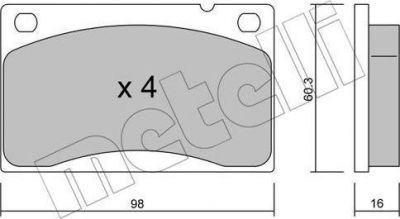 METELLI 22-0006-0 комплект тормозных колодок, дисковый тормоз на VOLVO 240 Kombi (P245)