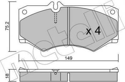 METELLI 22-0014-0 комплект тормозных колодок, дисковый тормоз на MERCEDES-BENZ T2/LN1 фургон/универсал