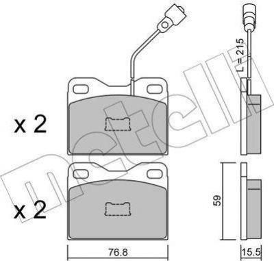 METELLI 22-0015-4 комплект тормозных колодок, дисковый тормоз на TALBOT 1307-1510