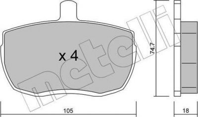 METELLI 22-0016-0 комплект тормозных колодок, дисковый тормоз на FORD TRANSIT c бортовой платформой/ходовая часть (V_ _)