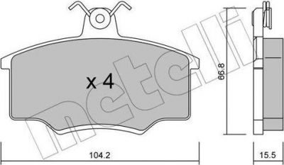 METELLI 22-0024-1 комплект тормозных колодок, дисковый тормоз на AUDI 80 (81, 85, B2)